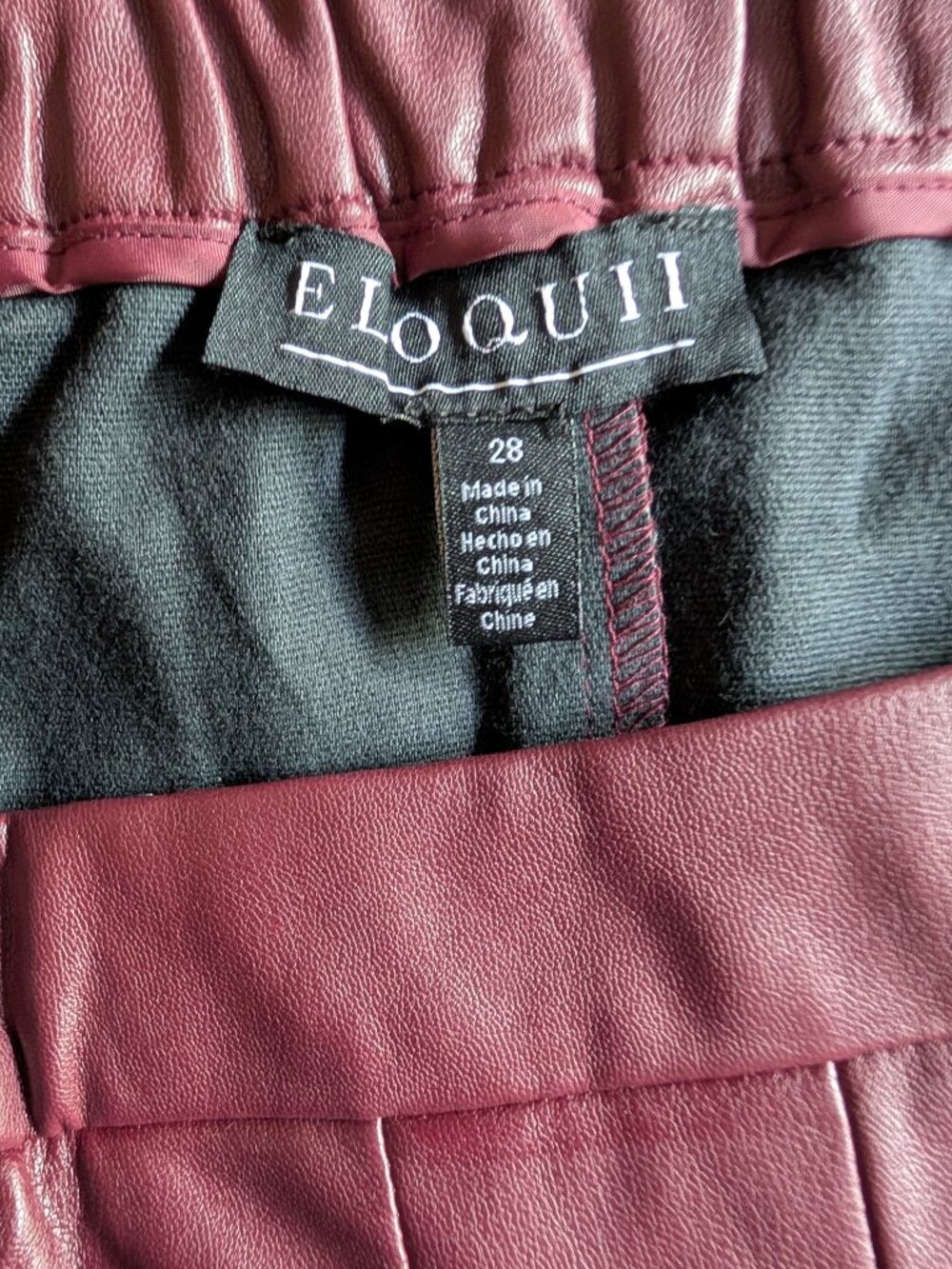 ELOQUII Faux Leather Tiered Midi Skirt – Size 28 – Like New! 🍷 - Picture 3 of 3